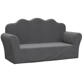 vidaXL Kindersofa 2-Sitzer Anthrazit Weich Plüsch - Grau