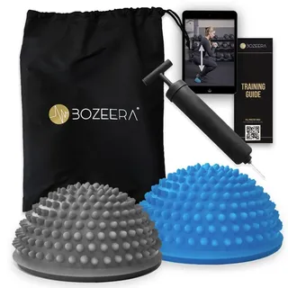 [Balance Igel Set] Balance Halbkugel Fitness 鈥� 2X Halb Igelball 鈥� Balance Pods Kinder & Erwachsene Inkl. Video-Anleitung, Pumpe, Poster & Tasche: Premium Set