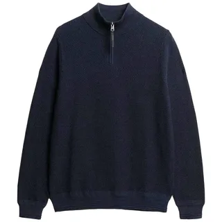 Superdry Sweatshirt »Strickpullover Cotton Texture Henley«, blau