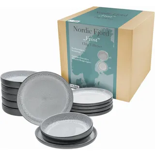 CreaTable Nordic Fjord Tafelservice 12-tlg. hellgrau
