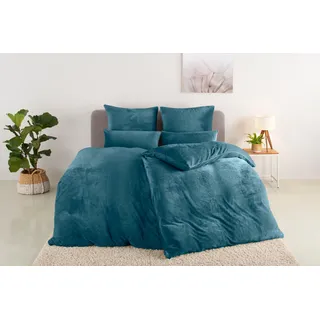 OTTO home Bettwäsche "Desner3" 2 Bettwäsche mit Reißverschluss, Cashmere-Touch, kuschelig & weich, petrol