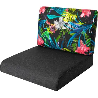 Gartenkissen "Nel" (60×60/60×39 cm) 2-teiliges Sitz | palettenkissen, gartenmöbel, hollywoodschaukel | HobbyGarden - Schwarz