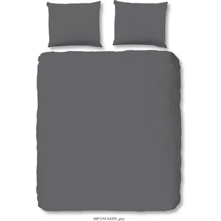 HIP Bettwäsche-Set Uni 240 x 200/220 cm Grau - Grau