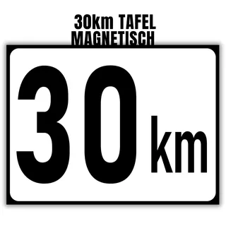 Km Tafel Bauartengeschwindigkeit Magnetisch | Kmh Tafel für Traktor Anhänger oder Oldtimer | 20x15 cm | Magnetische Folie (30kmh)