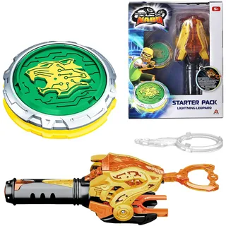 Infinity Nado Kreisel für Kinder Metall Spielzeug Jungen, Battle Tops Kreisel Launcher Spielzeug Jungen, Spinning Tops Jungen ab 5 6 7 8 9 10 11 12 Jahre, Starter Pack Lightning Leopard