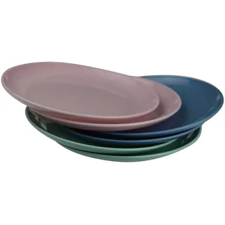 Ikolife Kleine Plastikteller flach, 6 Stück Ø 19,5 cm, 3 Farben, wiederverwendbare Mehrweg-Teller, BPA-frei – für Camping, Picknick, Party und Haushalt