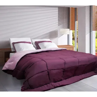 Toison d'or Cocoon 400 Biais Bettdecke, 220 cm x 240 cm, Pflaume/Violett