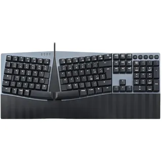 Perixx PERIBOARD-535BR Tastiera meccanica Full Size ed ergonomica a filo - Tasti tattili Brown a basso profilo - Tasti macro programmabili - Compatibile con Windows e Mac OS X - Layout QWERTY Italiano