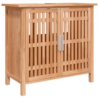 vidaXL Waschbeckenunterschrank 66x29x61,5 cm Massivholz Nussbaum - Braun