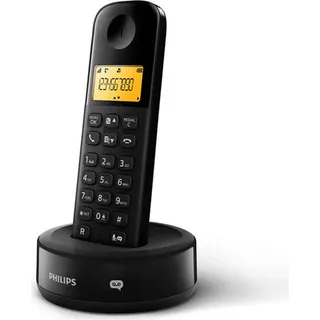 Philips Schnurloses Telefon - D1651B/01 - DECT Telefon - Haustelefon - Festnetzanschluss - Anrufbeantworter - Schwarz,