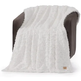 UGG Adalee 10483 Überwurfdecke aus weichem Kunstfell, wendbar, luxuriös, gemütlich, flauschig, flauschig, Hotelstil, Boho, Heimdekoration, weiche, luxuriöse, Bequeme Decken für Couch, 178 x 127 cm,
