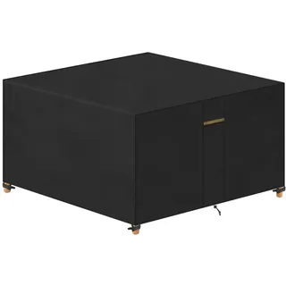VANSHEIM Abdeckung Gartenmöbel Wasserdicht Abdeckplane für Gartentische Schutzhülle für Sitzgruppe Tisch Abdeckung Garten mit Belüftungsöffnungen Winddicht für Gartentische Abdeckhaube 125x125x74cm