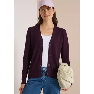 Cecil Strickjacke mit Struktur in Waffeloptik, eggplant rot
