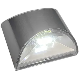 Solar LED Wandleuchte Edelstahl Wandlaterne Solarlampe Außenbeleuchtung Kaltweiß