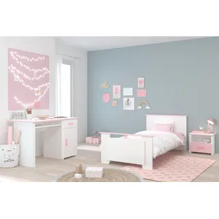 Parisot Jugendzimmer-Set »Biotiful« Bett, Nachttisch, Schreibtisch, 3 Stk. tlg., rosa