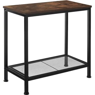 tectake Beistelltisch Filton, 60 x 30,5 x 60,5 cm, Industrial Holz dunkel, rustikal , Rostfarben , Beton Optik , 30.5x60.5x60 cm , Wohnzimmer, Wohnzimmertische, Beistelltische