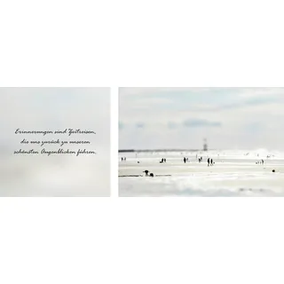 queence Leinwandbild »Zeitreisen« Kunst   Meer   Meer Bilder   Menschen   Modern   Schriftzug   Schriftzüge   Spa   Spa Bilder   Sprüche   Sprüche & Texte Set, Premium-Leinwandstoff, Handarbeit aus Deutschland, Zitat, 2er Set, bunt