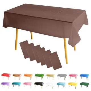 MOMHUA 6Pcs Kaffee Tischdecke, 137x274cm Tischtuch Plastiktischdecke, Rechteckige Tischabdeckung Gartentischdecke Outdoor Table Cloth für Geburtstag Feste Hochzeiten Halloween Weihnachten Party