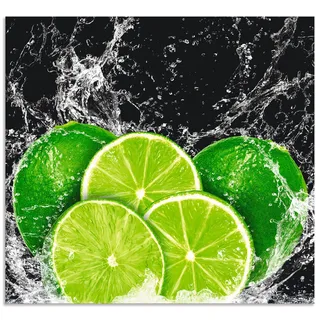 Artland Küchenrückwand »Limone mit Spritzwasser«, (1 tlg.), Alu Spritzschutz mit Klebeband, einfache Montage, grün