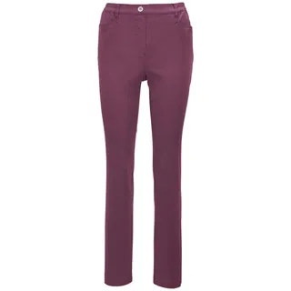 Schlupfhose GOLDNER "Kurzgröße Leichte Baumwollschlupfhose MARTHA", Damen, Gr. 25, K-Gr, lila (aubergine), Obermaterial: 98% Baumwolle CO. 2% Elasthan EL., normal, Hosen Schlupfhose, Ohne