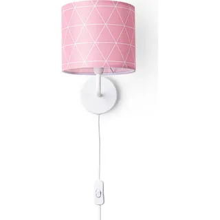 Wandleuchte Stofflampenschirm Tischlampe Nachttischlampe E14 Vintage Retro Rund - Weiß