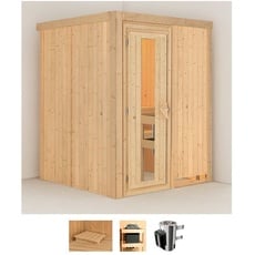 Bild Sauna »Milaja«, (Set), 3,6-kW-Plug & Play Ofen mit integrierter Steuerung beige