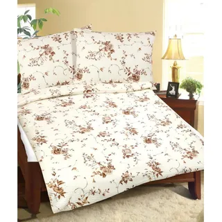 Flanell Leinen - Beige,Braun - 140x200, 70x90 - Beige, Braun