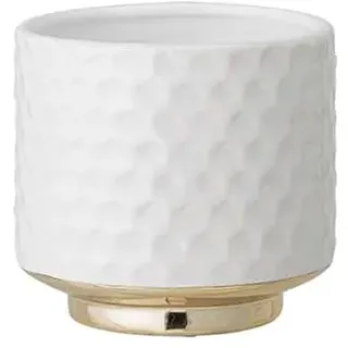 Nordring Retro Übertopf Vintage Pflanztopf für Zimmerplanzen, Sukkulenten Blumentopf Goldy S (10 cm ø), weiß, Keramik