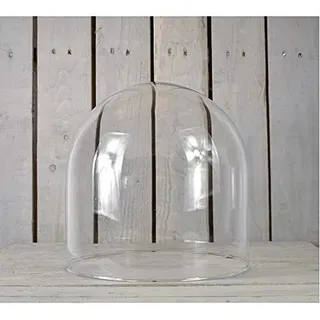 Mundgeblasene Glaskuppel, transparent, 30 cm Durchmesser, 30 cm Höhe, für Dekorationen - Transparent