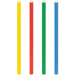 Trinkhalme aus Papier dick, bunt O8mm 15cm, 150 Stk.