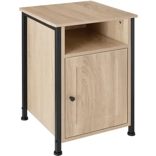 tectake Nachtschrank Blackburn,40 x 42 x 60,5 cm,Industrial Holz hell, Eiche Sonoma , Holzwerkstoff , Quadratisch , 40x60.5x42 cm , Schlafzimmer, Nachtkästchen