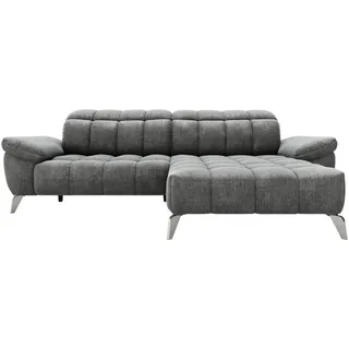 Xora Ecksofa , Dunkelgrau , Metall, Textil , Ottomane rechts, L-Form , 266x105-178 cm , Relaxfunktion, seitenverkehrt erhältlich, USB-Anschluss , Wohnzimmer, Sofas & Couches, Wohnlandschaften, Ecksofas