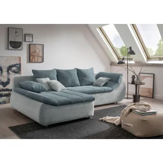 INOSIGN Ecksofa »Imola L-Form«, wahlweise mit Bettfunktion, blau