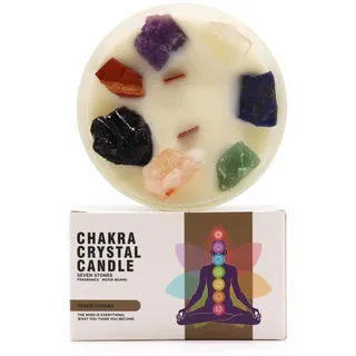 Kerzen aus Glas Chakra - Sojawachs - 10 x 6 cm - 23 Stunden Brenndauer (sieben Chakras)