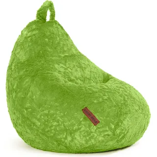 Green Bean® Plüsch Sitzsack 60x45x45cm - Indoor Sitzkissen mit 120L EPS Perlen Füllung waschbar - Bean Bag Lounge Chair Sitzhocker - Grün - Grün