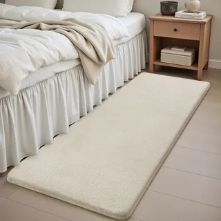 Sour Lemon Teppich Wohnzimmer Creme Teppich Schlafzimmer 60x120 cm Kurzflor Waschbar rutschfest Flauschig Teppiche Gegend Läufer Teppiche Carpet für Jugendzimmer Kinderzimmer