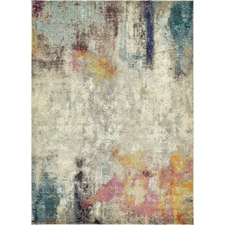Unique Loom Chromatic Kollektion, Moderner Abstrakter Raumteppich in bunt & beige, 274 x 366 cm
