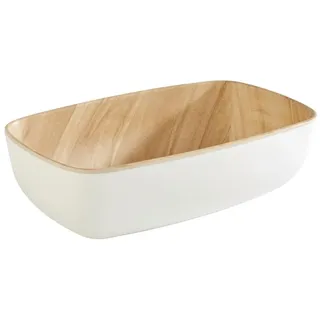 APS 84555 GN 1/9 Schale FRIDA, 17,6 x 10,8 cm, Höhe 5,5 cm, Melamin, weiß/Holzoptik