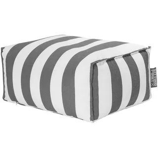 Outdoorsitzsack , Anthrazit, Weiß , Textil , Streifen , 100 l , Füllung: Polystyrol , 65x35x55 cm , Outdoor, Reißverschluss , Wohnzimmer, Sessel, Sitzsäcke, Kindersitzsäcke