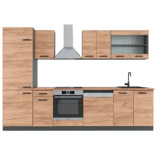Vicco Küchenzeile R-Line 300 cm Eiche/Anthrazit