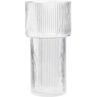 yanwe1 Große Glasvase von YANWE1, hohe Vase für Blumen, Blumenvasen für Blumenstrauß, Moderne gerippte Glasvasen für Wohnzimmer, Esstisch, Büro, Eingang, Kaminsims, Regal, Hochzeitsgeschenk, ca. 30,5 cm