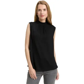TOM TAILOR Damen 1048944 Top mit Glitzer-Effekt, 14482-Deep Black, XXL