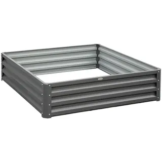 Outsunny Hochbeet 120 x 120 x 30 cm Hellgrau