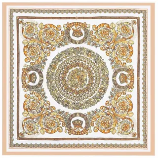 Yurosiay Damen Seidentuch 90x90cm Vintage Bedrucktes Halstuch Barockstil Satin Schal Damen Quadrate Faux Seidenschal Elegant Satin Kopftuch Bandana Halstuch Halstücher für Frauen Rot