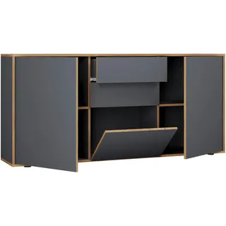 VCM Kommode Salia 160 x 74 x 33 cm Anthrazit