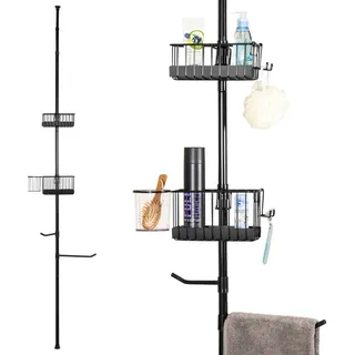 bremermann Badregal, schwarz , Schwarz , Metall , 34.5x290x14 cm , Badezimmer, Baden & Duschen, Duschregale & Duschablagen