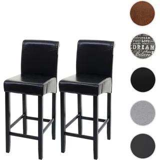 Mendler 2er-Set Barhocker  Holz  schwarz