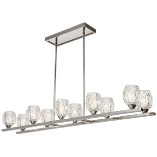 Elstead Lighting Kronleuchter , Nickelfarben , Metall, Glas , 123.8x39.4x25.7 cm , Grüner Punkt, RoHS , Lampen & Leuchten, Innenbeleuchtung, Hängeleuchten, Kronleuchter
