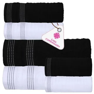 Casa Copenhagen, 550 g/m2, 2 große Badetücher, 2 große Handtücher, 2 Waschlappen, superweiche ägyptische Baumwolle, 6-teiliges Handtuch-Set für Bad, Küche und Dusche - Kalifornisches Blau und Grün