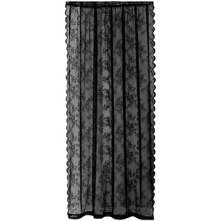 MagiDeal Schwarze Spitze-Blumen-Netzvorhänge, Voile-Vorhang, modische Drape-Panels, Fenster-Tüll-Vorhang für Wohnzimmer, Arbeitszimmer, Dekoration, 100cmx200cm